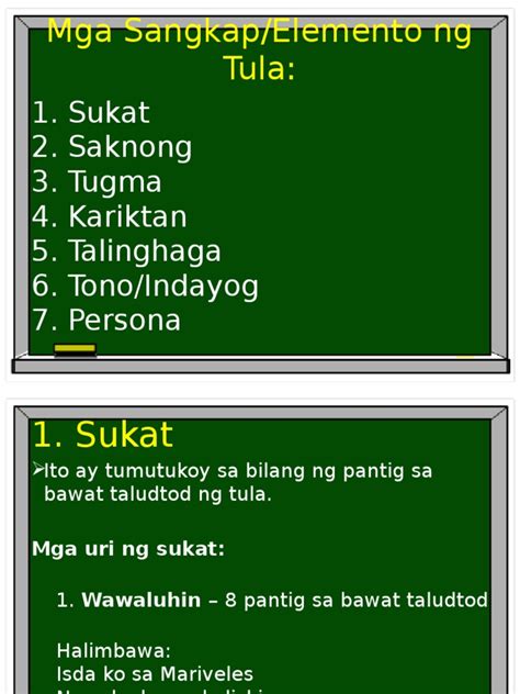 mga parte ng tula